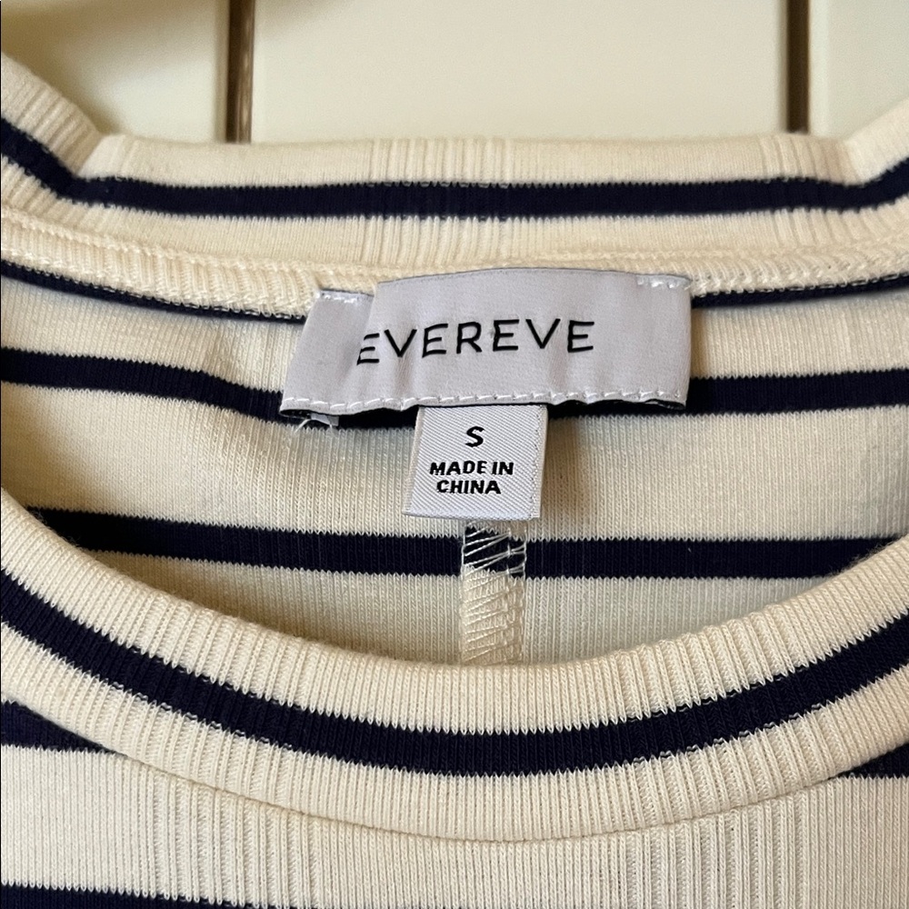 Evereve Cream and Navy Striped Tie-Side Midi Dress - Picture 2 of 2